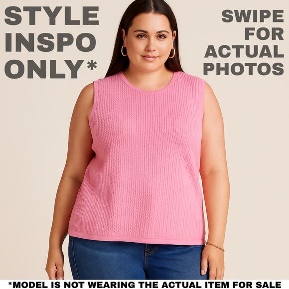 Pink Karen Scott Sweater Vest | 100% Cotton | 0069 - Picture 2 of 4